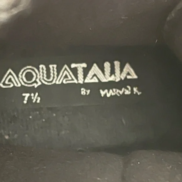 Aquatalia black suede, Lace Up, lug sole booties Moto Combat bouclé lined - Picture 9 of 12